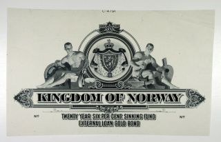 Abn Proof Vignette Kingdom Of Norway 1930 - 50 Intaglio India Paper In Black Abn