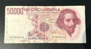 Italy 50000 Lire 1984 / Series: Banknote Vf In Usa