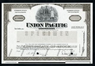 Utah.  Union Pacific Corp. ,  1989 Specimen Stock Certificate