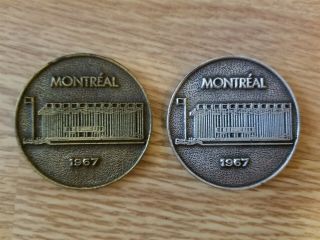 Montreal 1967 - United Nations - Set Of 2 Medallions - Quebec Canada