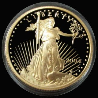 2004 W West Point Gold United States $10 Proof 1/4 Oz Eagle Coin In Capsule