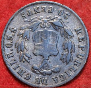 1891 Chile 20 Cents Foreign Coin 2