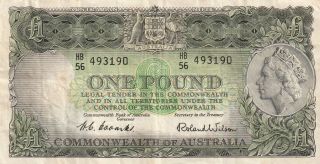 Australia 1 Pound Banknote Nd (1953 - 60) P.  30a Very Fine