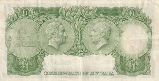 AUSTRALIA 1 POUND BANKNOTE ND (1953 - 60) P.  30a VERY FINE 2