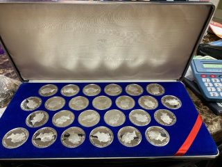 1985 Treasure Coins Of The Caribbean Set 25 Silver Proof British Virgin Islands