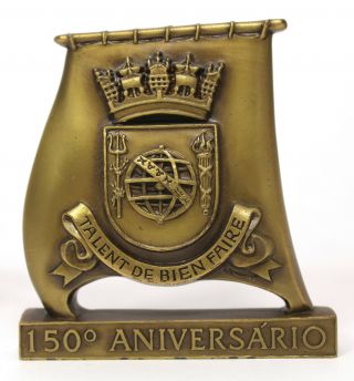 Bronze Medal / 150th Anniversary Of The Portuguese Navy School / Sailboat Shape
