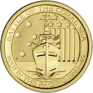 1/4oz Coin Australia Gold 1/4 Oz War In The Pacific Battle Of The Coral Sea