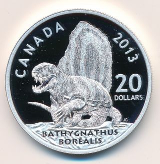 Canada 20 Dollars 2013 Bathygnathus Borealis - Proof.  999 Silver