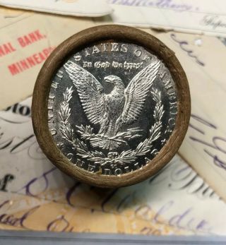 (ONE) UNCIRCULATED $10 Silver Dollar Roll 1890 and CC - PL Morgan Dollar Ends 3