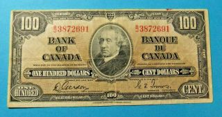1937 Bank Of Canada 100 Dollar Note - Vf25