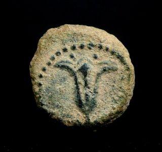 John Hyrcanus I 134 - 104bc.  Antiochos Vii Jerusalem Judaea Prutah Coin