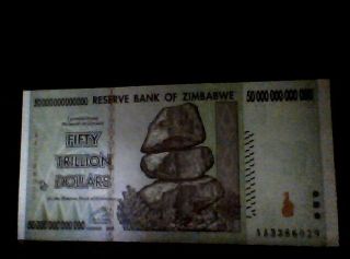 10 $50 Trillion Zimbabwe Uncirc,  Aa 2008.  7 Have Small Ink Number Numbers.