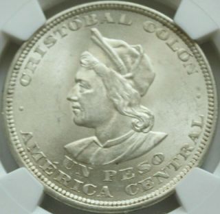 El Salvador 1914 1 Peso Ngc Ms62