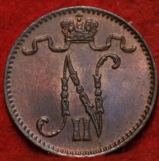 Uncirculated 1901 Finland 1 Penni Foreign Coin