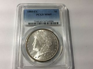 1885 - Cc Morgan Silver Dollar Pcgs - Ms65
