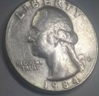 1984 D Washington Quarter Struck On A Jefferson Nickel Planchet Us Error Coin