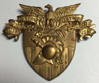 Vintage West Point Mdcccii Usma Country Honor Duty Hat Badge Pin Cadet Plaque