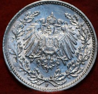 Uncirculated 1918 - F Germany 1/2 Mark Silver Foreign Coin