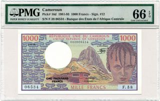 Cameroun - 1900 Francs 1983 - P16d Pmg Gem Unc 66 Epq