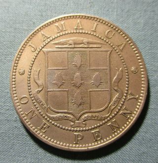 Jamaica 1 Cent Penny 1903 Coin - Low Mintage Great Britian Edward Vii
