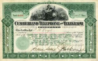 1903 Cumberland Telephone & Telegraph Co Stock Certificate
