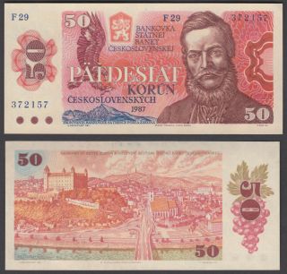Czechoslovakia 50 Korun 1987 Unc Crisp Banknote P - 96a