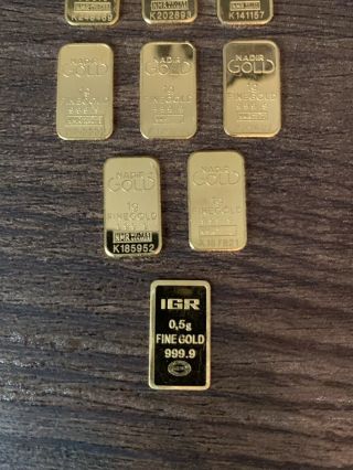 10.  5 Total Of KaratBar 1 Gram Gold Bars - Nadir.  9999 Pure GoldGram/ Assayeur 4