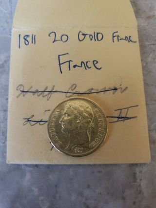 1811 A France $20 Napoleon I Gold Francs