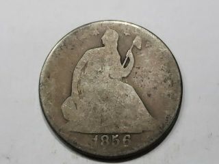 1856 - O United States Silver Seated Liberty Half Dollar