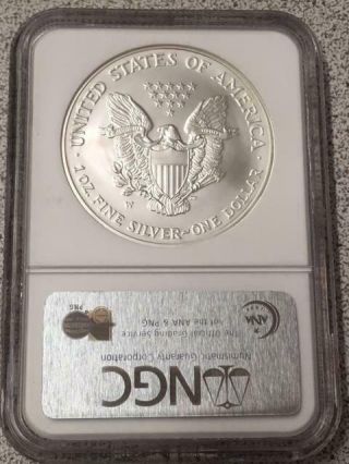 2006 W BURNISHED SILVER EAGLE NGC MS70 FROM 20TH ANNIVERSARY SET BLACK LABEL 2