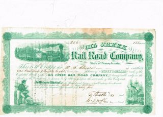 Oil Creek Rail Road Co. ,  1875,  Cox Oil - 333 - S - 50,  Vf - See Stains