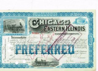 Chicago And Eastern Illinois Railroad Co. ,  Undated/ Cancelled,  Vf