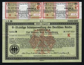 1923 Berlin,  Germany: 5,  000,  000 Mark (5 Million Mark) Treasury Bond