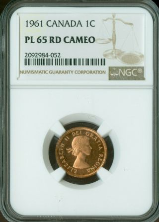 1961 Canada Cent Ngc Pl65 Cameo