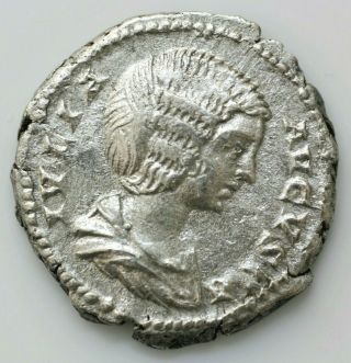 Julia Domna,  Wife Of Septimius Severus Ad 193 - 217.  Rome Denarius Ar