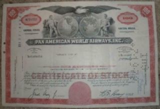 Cancelled Pan Am Stock Certificate Eph - 0101