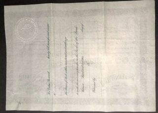 National Bank of Illinois stock certificate,  1890,  uncanceled 2