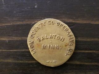 Rare Vintage Lyon County Co - Op 5 Cent Trade Token Balaton,  Minnesota