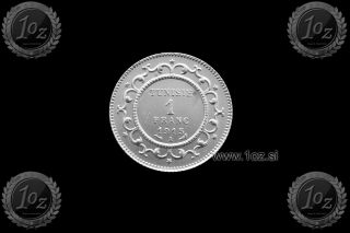 Tunisia 1 Franc 1915 A (muhammad V) Silver Coin (km 238) Xf