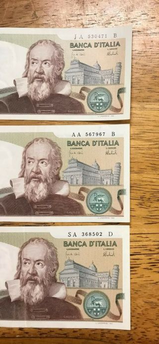 Italy 2000 Lires X 3 Different Prefixes XF - A 1973 3