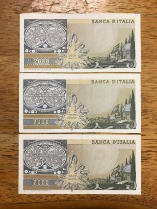 Italy 2000 Lires X 3 Different Prefixes XF - A 1973 5