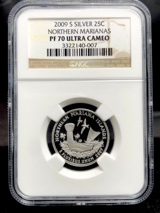 2009 - S 25c Proof Silver Northern Marianas Islands Quarter Ngc Pf70 (1598)