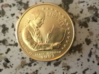 1993 - W Bill Of Rights (madison) $5 Unc Gold Commemorative