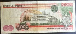 MEXICO 1980 $5000 PESOS CADETS Serie D (U9U28549) NOTE 2