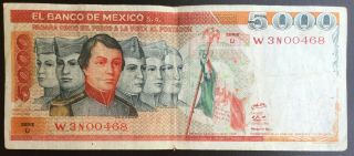 Mexico 1980 $5000 Pesos Cadets Serie U (w3n00468) Note