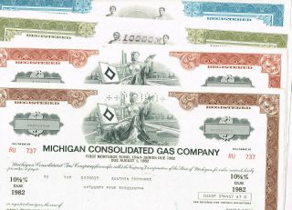 Set 4 Michigan Consolidated Gas Co. ,  181960 - 70s,  Last Set,  Vf