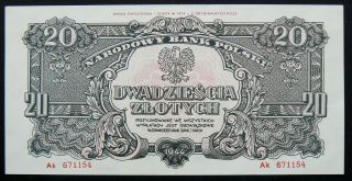 Poland,  20 Zlotych 1944,  Commemorative Edition From 1974,  Unc (us)