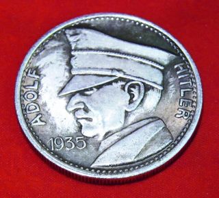 1935 German 5 Mr Adolf Hitler - Deutschland Fuhrer Commemorative Souvenir Coin
