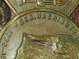 1732 - 1932 GEORGE WASHINGTON FIREMAN BICENTENNIAL BRONZE MEDAL? Watch fob? 3