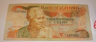 Ghana 200 Cedis 1984 Banknote Vf 7382